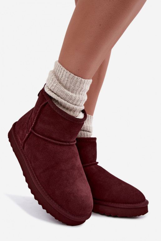 Warme sneeuwlaarzen van faux suede met bont aan de binnenkant in zwart Amandine