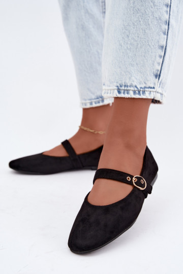 Mary Jane stijl ballerina's in zwarte kleur Nolenne 2