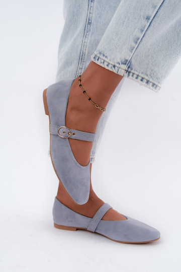 Mary Jane stijl ballerina's in blauwe kleur Nolenne