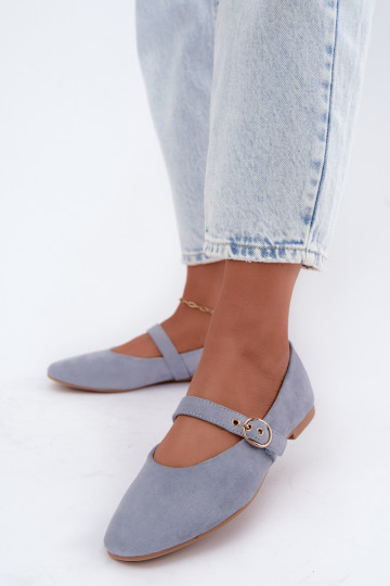 Mary Jane stijl ballerina's in blauwe kleur Nolenne 2