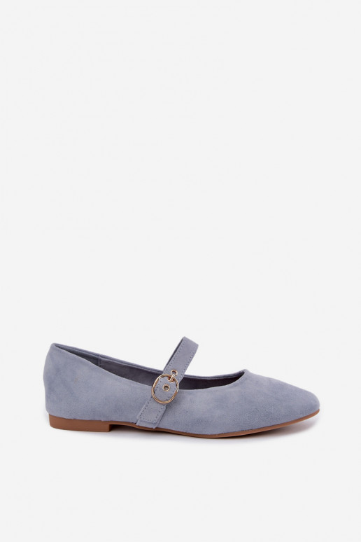Mary Jane stijl ballerina's in blauwe kleur Nolenne