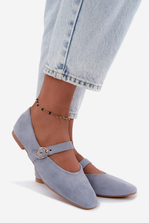 Mary Jane stijl ballerina's in blauwe kleur Nolenne