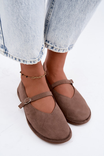Barefoot type ballerina's met bandjes in kleikleur Rhoselle