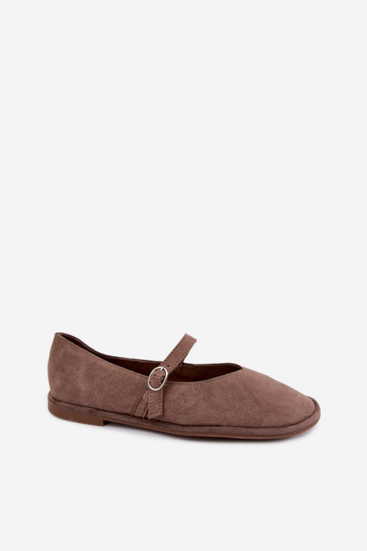 Barefoot type ballerina's met bandjes in kleikleur Rhoselle