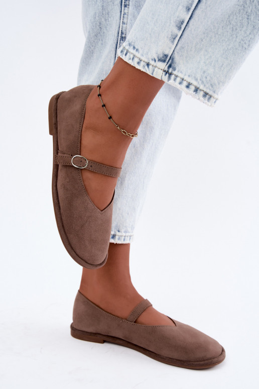 Barefoot type ballerina's met bandjes in kleikleur Rhoselle