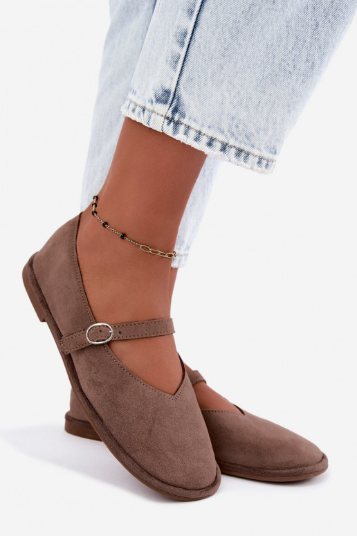 Barefoot type ballerina's met bandjes in kleikleur Rhoselle