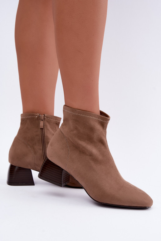Beige enkellaarsjes Klocke Estellea