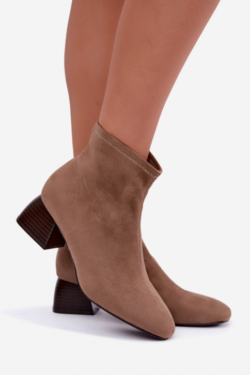 Beige enkellaarsjes Klocke Estellea