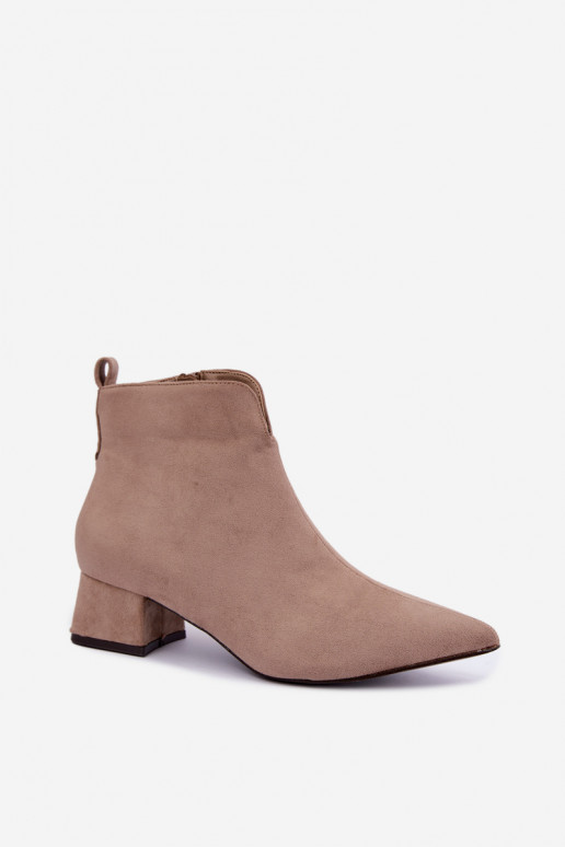 Beige puntige enkellaarsjes Klocke Heliara
