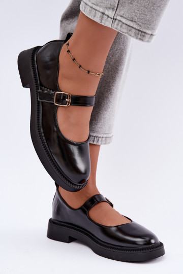 Zwarte schoenen met brede hakken Lareine
