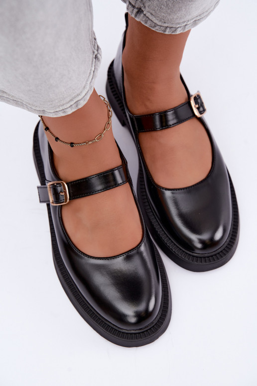 Zwarte schoenen met brede hakken Lareine