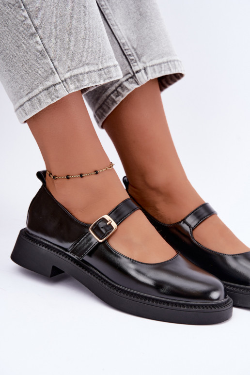 Zwarte schoenen met brede hakken Lareine
