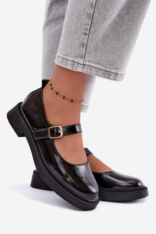 Zwarte schoenen met brede hakken Lareine