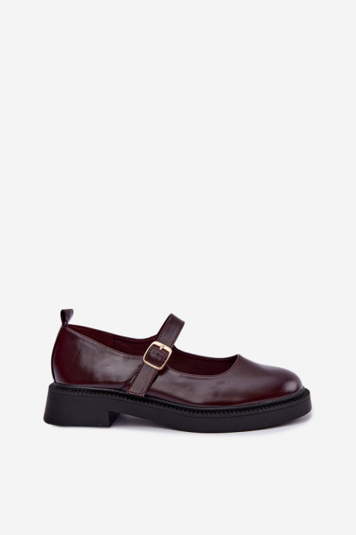 Bordeaux schoenen met brede hakken Lareine
