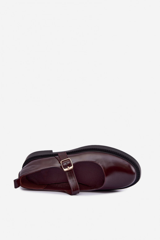 Bordeaux schoenen met brede hakken Lareine