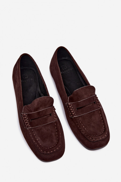 Sylvana platte dames mocassins in chocoladekleur