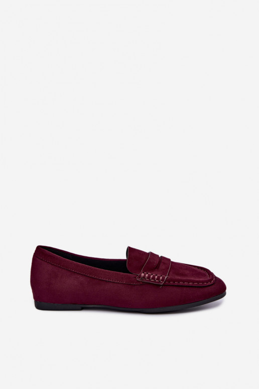 Sylvana platte dames mocassins in bordeauxkleur