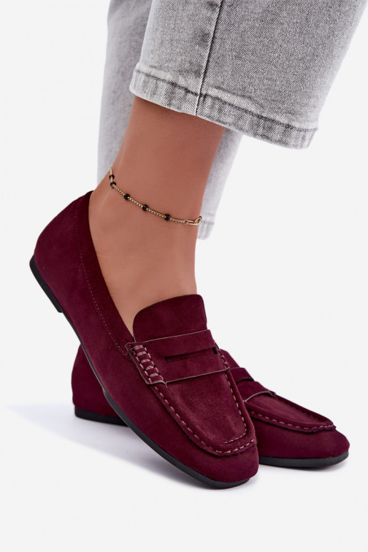 Sylvana platte dames mocassins in bordeauxkleur