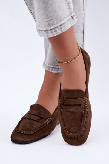 Sylvana platte dames mocassins in zandkleur 2
