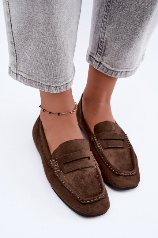 Sylvana platte dames mocassins in zandkleur