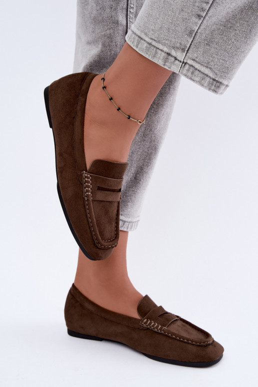 Sylvana platte dames mocassins in zandkleur