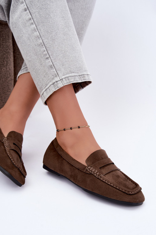 Sylvana platte dames mocassins in zandkleur
