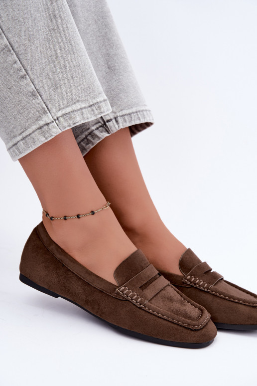Sylvana platte dames mocassins in zandkleur