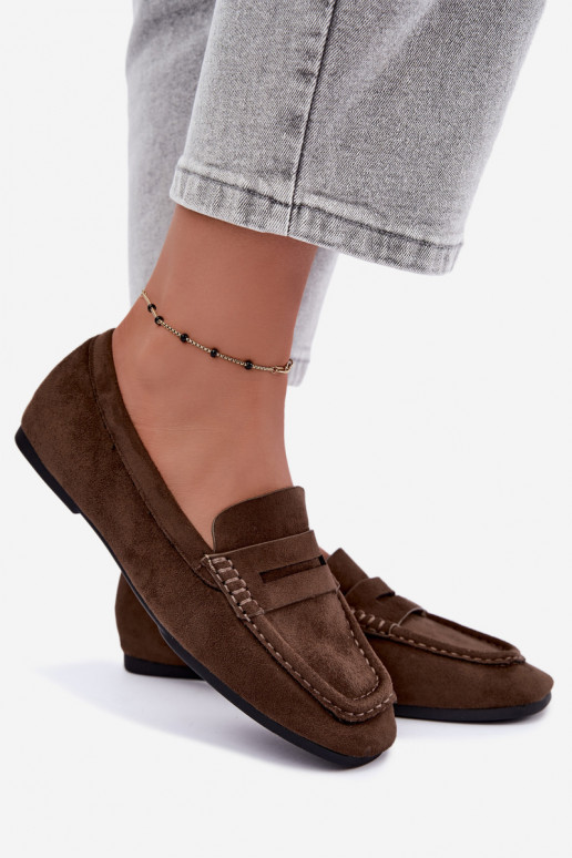 Sylvana platte dames mocassins in zandkleur