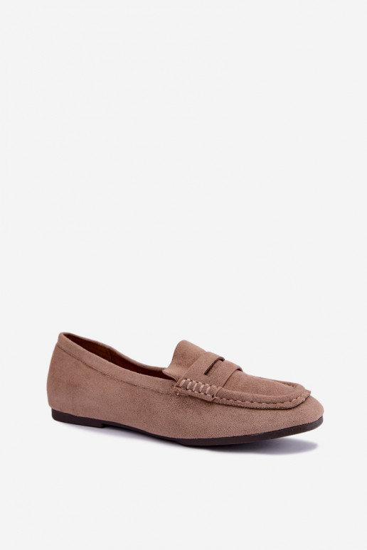 Sylvana platte dames mocassins in zandkleur