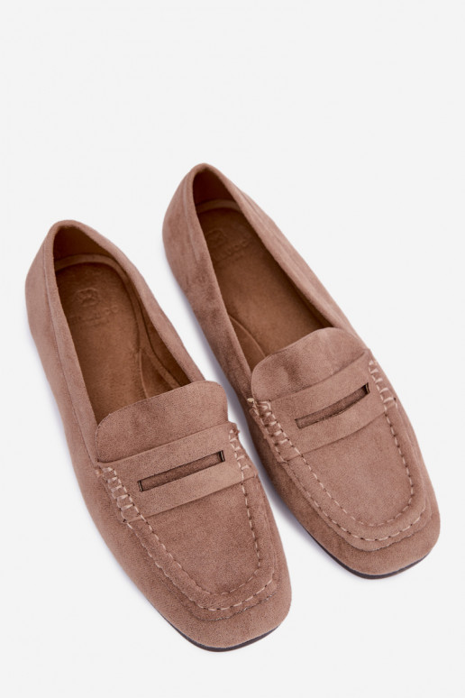 Sylvana platte dames mocassins in zandkleur
