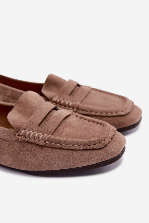 Sylvana platte dames mocassins in zandkleur