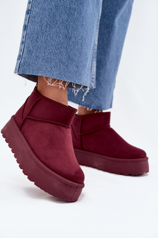 Bordeaux faux suede sneeuwlaarzen op platform Corcoran