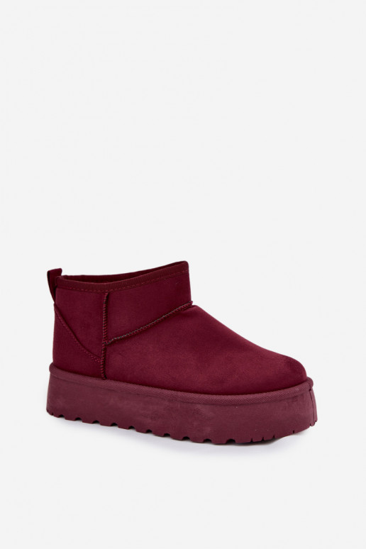 Bordeaux faux suede sneeuwlaarzen op platform Corcoran