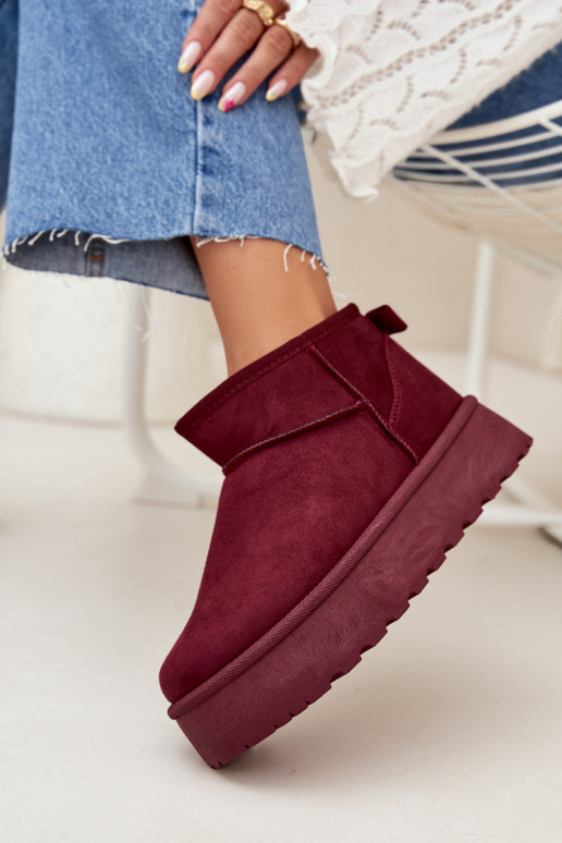 Bordeaux faux suede sneeuwlaarzen op platform Corcoran