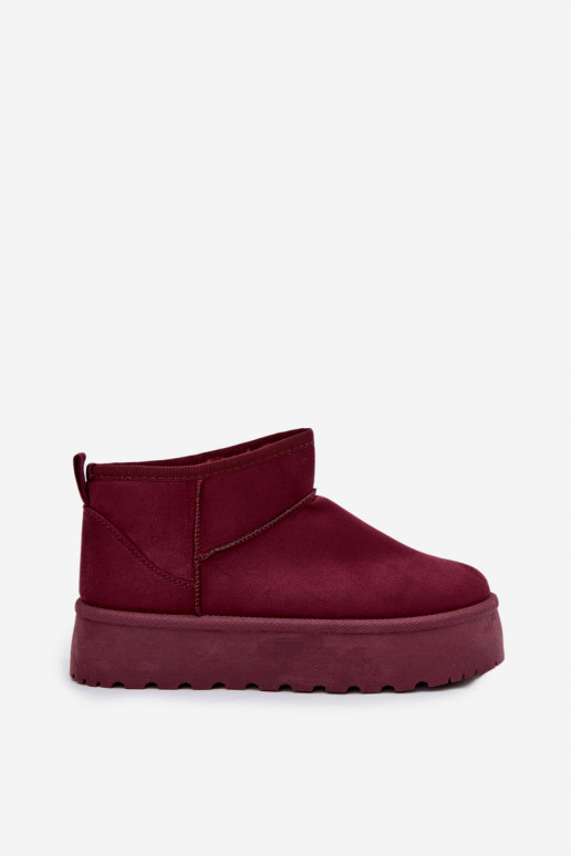 Bordeaux faux suede sneeuwlaarzen op platform Corcoran