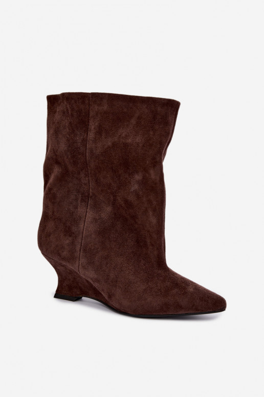 Instap enkellaarsjes met platform in chocoladekleur Coralise