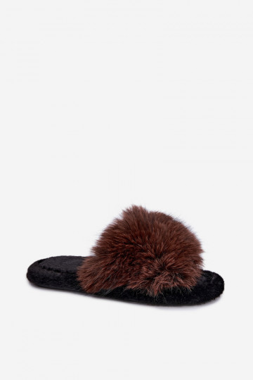 Dames Fiorabelle huisslippers met bont in bruin