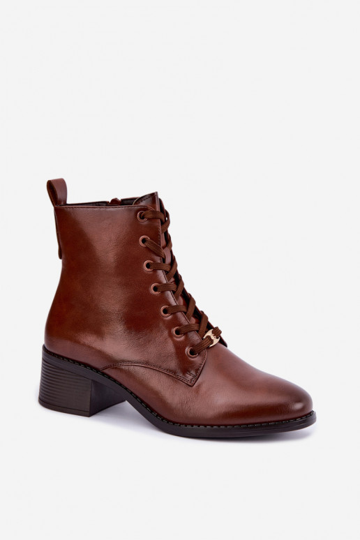Klocke geïsoleerde veterschoenen bruin Florisse