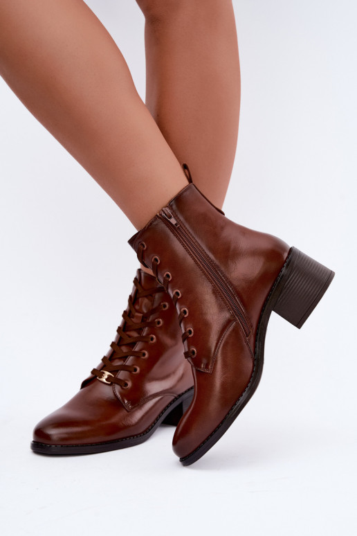 Klocke geïsoleerde veterschoenen bruin Florisse