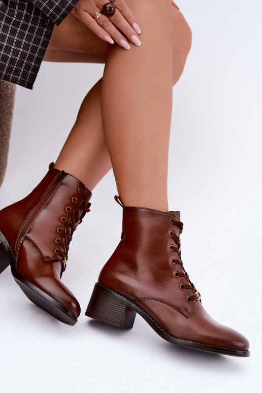 Klocke geïsoleerde veterschoenen bruin Florisse