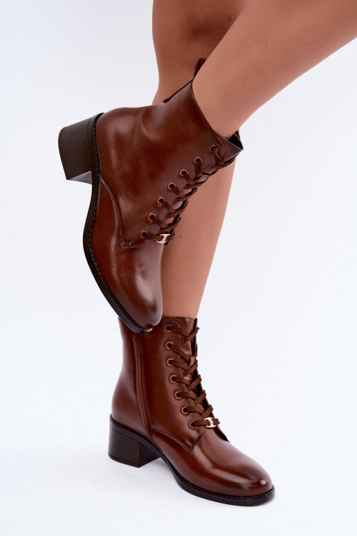 Klocke geïsoleerde veterschoenen bruin Florisse