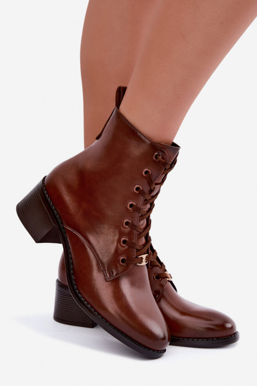 Klocke geïsoleerde veterschoenen bruin Florisse