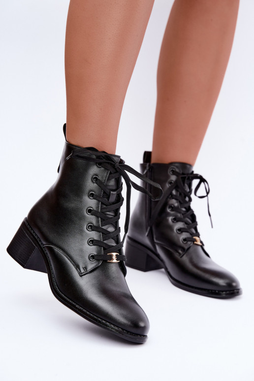 Klocke geïsoleerde veterschoenen zwart Florisse