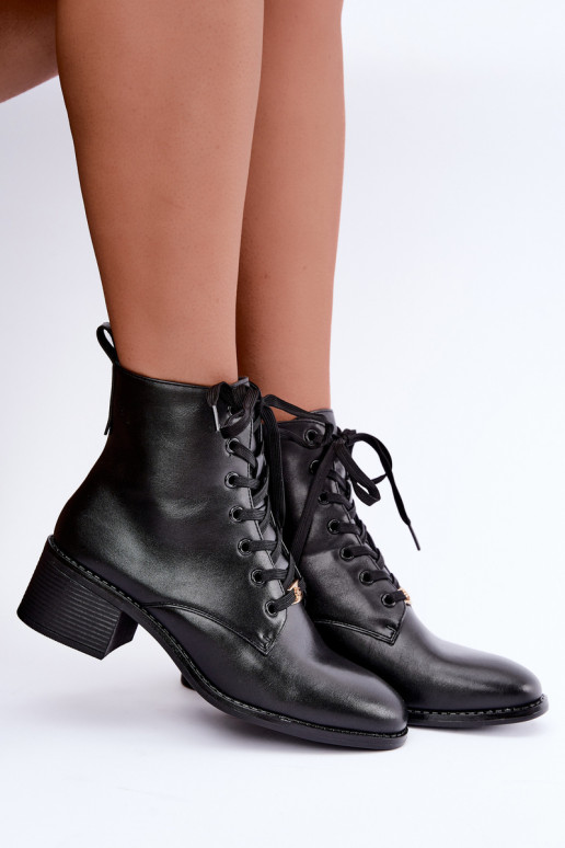Klocke geïsoleerde veterschoenen zwart Florisse