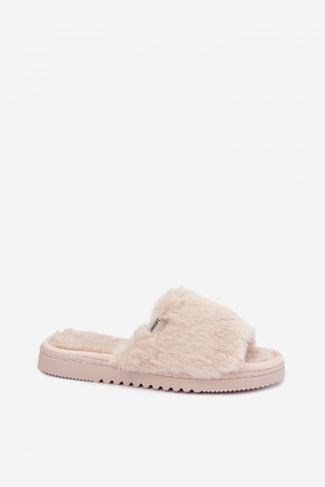 Dames slippers met bont zandkleurig Loraline