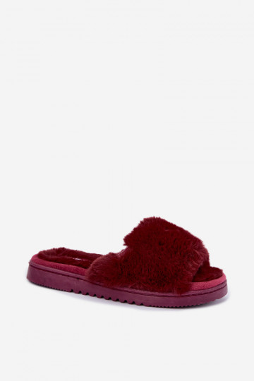 Dames slippers met bont bordeaux Loraline