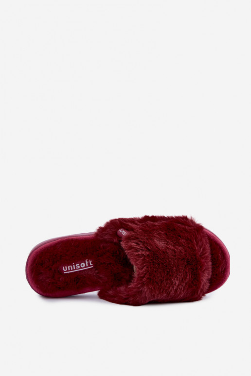 Dames slippers met bont bordeaux Loraline