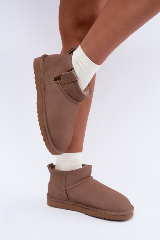 Faux suede sneeuwlaarzen met rits zandkleurig Vinceza 97971