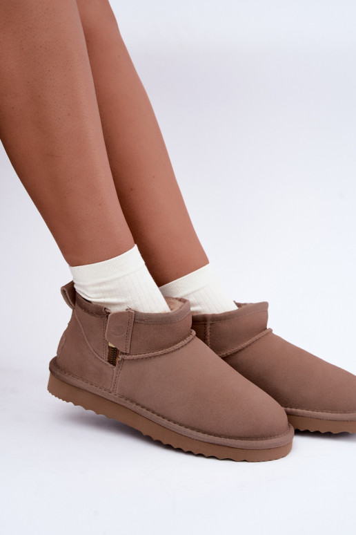 Faux suede sneeuwlaarzen met rits zandkleurig Vinceza 97971