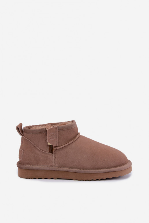 Faux suede sneeuwlaarzen met rits zandkleurig Vinceza 97971